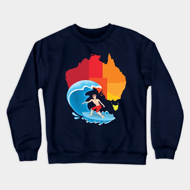 Australia surf board Crewneck Sweatshirt by TeeText